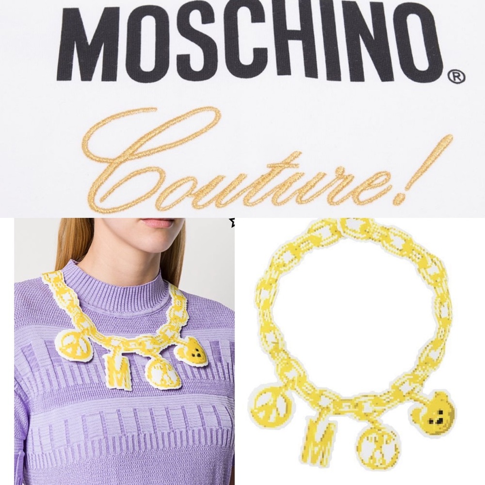 Moschino Couture Runway  Chain Fabric necklace 💕